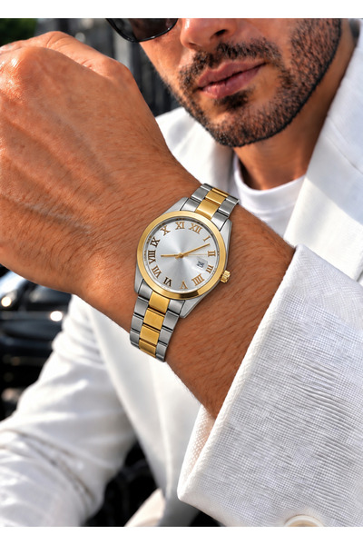 PW POLO WHITE Men's Steel Wristwatch with Calendar