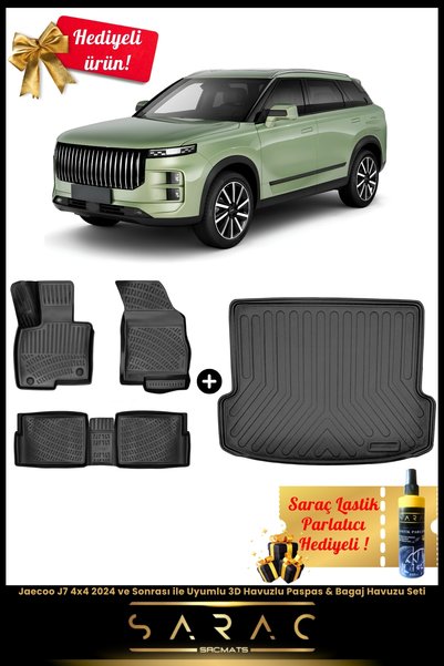 SRCMATS Jaecoo J7 4x4 2024 ve Sonrası ile Uyumlu Araca Özel 3d Havuzlu Paspas...