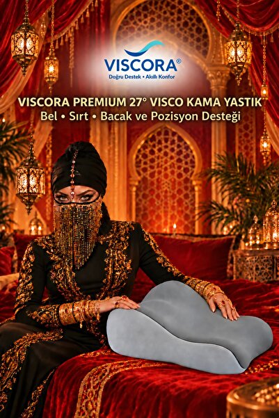 VISCORA Multi-Purpose Orthopedic Lumbar Cushion – Visco, Washable Cover – 23X...