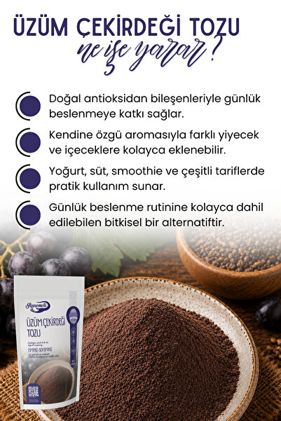 Annemeli 250 gr Siyah Üzüm Çekirdeği Tozu 250 Taze Öğütülmektedir.