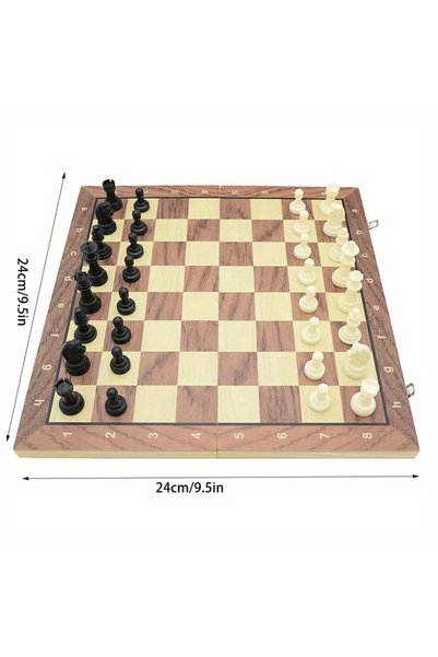 Choice مجموعة شطرنج قابلة للطي مغناطيسية مقاس 24 سم W2811، لوحة شطرنج خشبية ص...