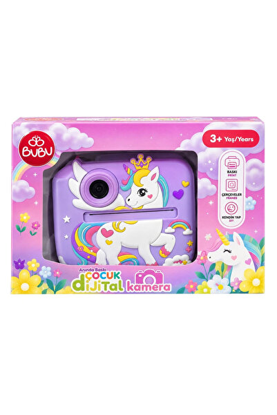 FELİTE Anında Baskı Fotoğraf Çıkarabilen Polaroid Özellikli Unicorn Çocuk Fot...
