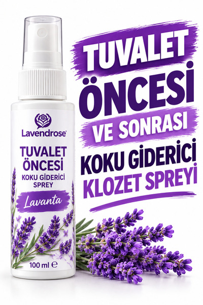 Lavendrose Tuvalet Kokusu - Tuvalet Öncesi ve Sonrası Koku Giderici Lavanta S...