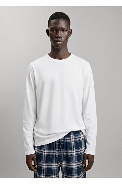Mango Teen Pamuklu kareli pijama takımı