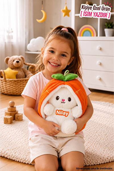 Pandamkee Özgüneroyuncak.KK 50 Cm Çilek Çantalı Tavşan Sevgiliye Özel