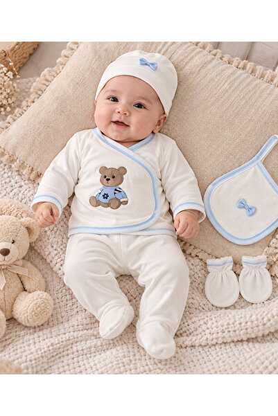 Petite Ponpon Baby Newborn 0-3 Months Embroidered Patterned 5 Piece Hospital ...