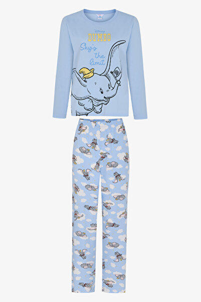 Penti Mavi Sky's The Limit Dumbo Desenli Pantolon Uzun Kollu Pijama Takımı