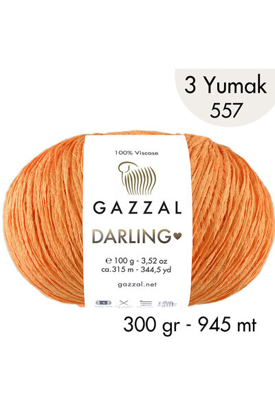 Gazzal Darling 557 100% Viscose Hand Knitting Yarn, 3 Yumak, Official Sales S...