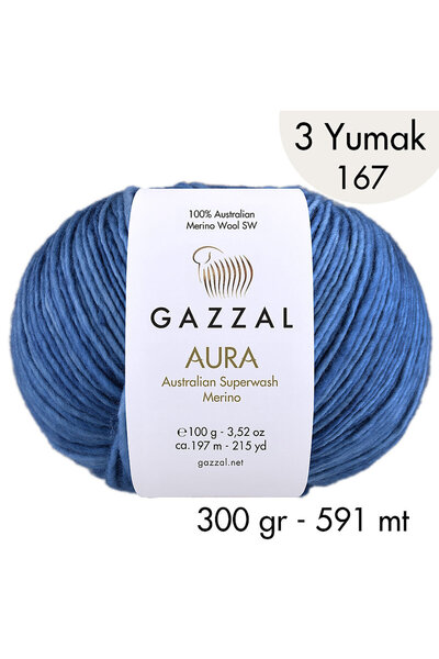 Gazzal Aura 167 - 3 Yumak 300 Gr