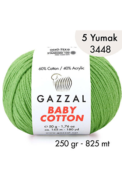 Gazzal Baby Cotton 3448-Lightweight and Comfortable Cotton Yarn for Summer Pr...