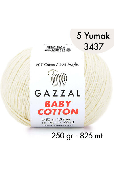 Gazzal Baby Cotton 3437-Yazlık Projeler İçin Hafif ve Konforlu Pamuk İplik - ...