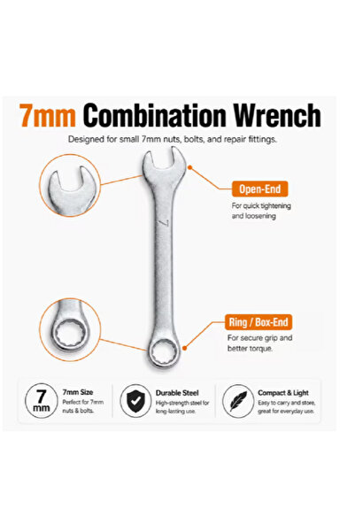 MASTERTOOL MASTER TOOL 7mm Combination Spanner – Chrome Vanadium Steel Wrench...