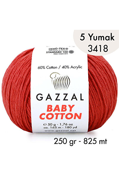 Gazzal Baby Cotton 3418-Lightweight and Comfortable Cotton Yarn for Summer Pr...
