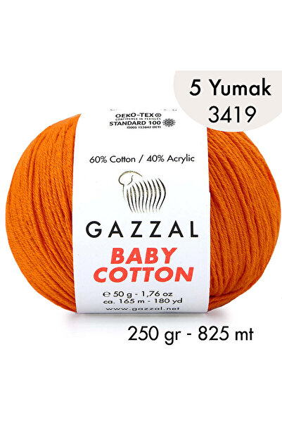 Gazzal Baby Cotton 3419-Lightweight and Comfortable Cotton Yarn for Summer Pr...