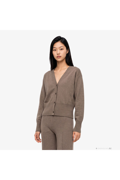 Calvin Klein Tech Knit Cardigan Kadın Bej Triko
