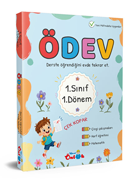 Mavi Önlük Yayınları 2026 Mavi Önlük 1. Sınıf 1. Dönem Ödev Kitabı