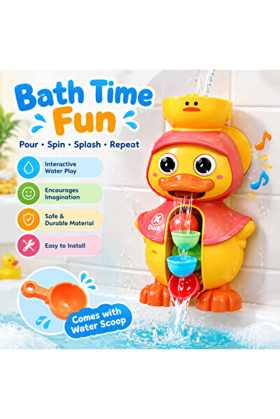 Boyue Baby Bath Toy Cute Duck Water Spraying Bathtub Play Toy with Suction Cu...
