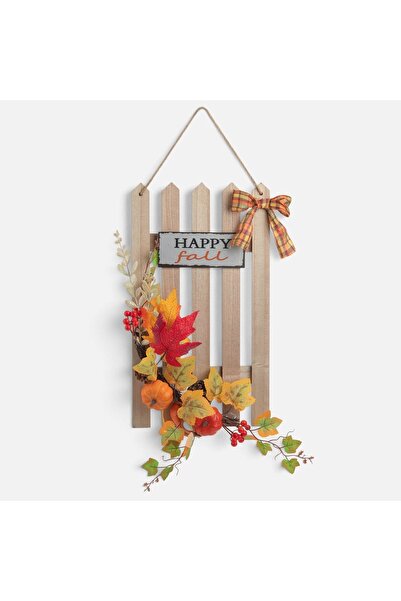 OEM Decoratiune Suspendabila din Lemn cu Dovleci 27x50cm - Cadouri Toamna, De...