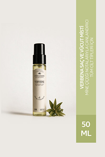 L'Occitane Verbena Saç ve Vücut Misti, Mine Çiçeği ve Limon Notaları, 50 ml