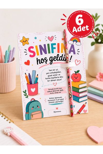 Pembe Yayınevi Okul Hoşgeldin Kartlı Kurşun Kalem - Okul Hediyesi - Sınıfına ...