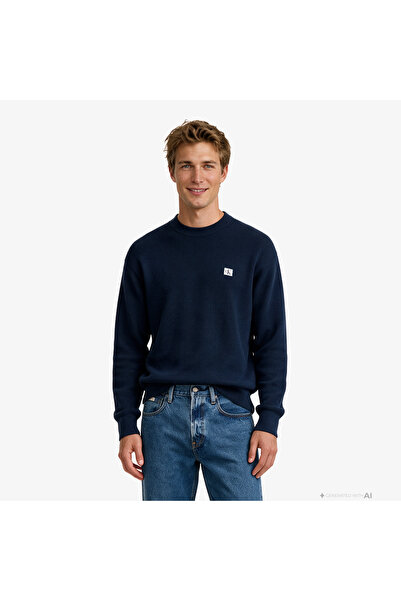 Calvin Klein LV04RH326G LS CLSC CTTN WFL CRWNK SWTR 9G CEF Σκούρο Ζαφείρι