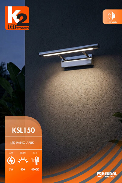 K2 KSL150 LED’li Resim ve Banyo Flüt Aplik 5W Ararenk