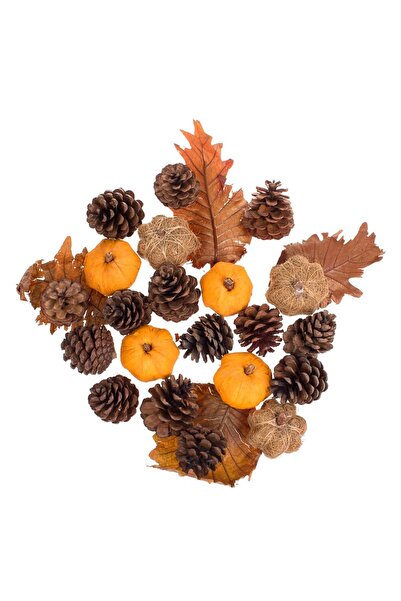 OEM Potpourri Decorativ cu Dovleci & Conuri Maro Portocalii - Compozitii Toam...