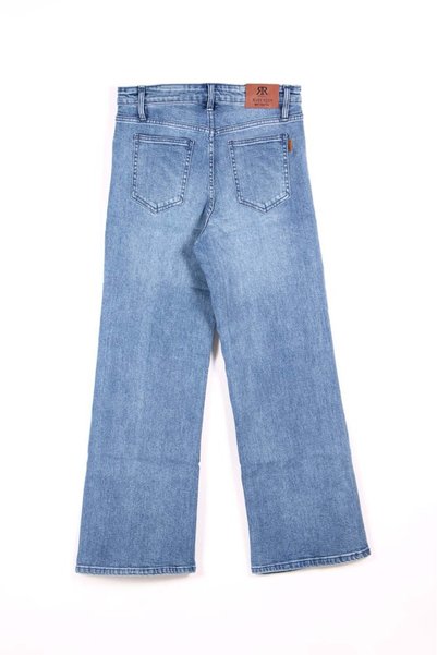Unbraded Women's high rise wide leg jeans - denim stretch - 32