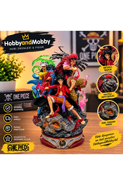 HobbyMobby One Piece Luffy - Law - Kid Wano Üçlü Koleksiyon Figürü