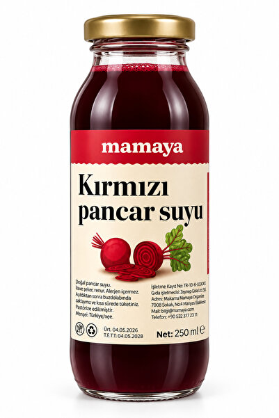 Mamaya Doğal Kırmızı Pancar Suyu - 250 ml Cam Şişe