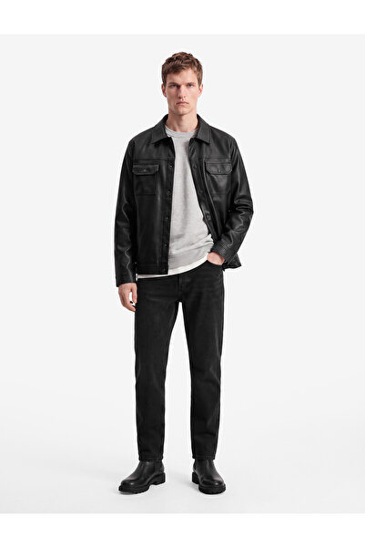 Koton Cepli Normal Bel Pamuklu Vintage Straight Jean Pantolon