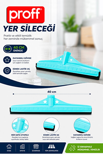 Proff Turkuaz Çekpas Yersil Su Çekçek 40 cm Zemin Temizleyici