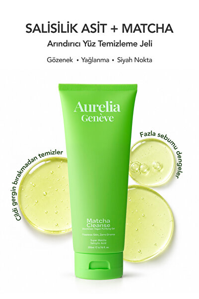 Aurelia Genève Matcha Cleanse GlowGreen Vegan Purifying Gel - Arındırıcı Vega...