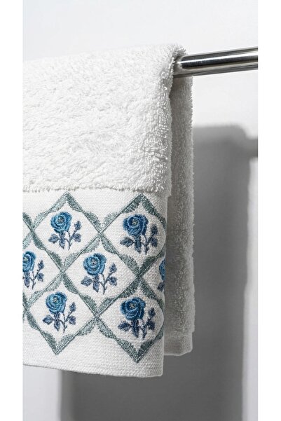 Minteks Rosetta Embroidered 100% Cotton 50X90Cm Hand and Face Towel