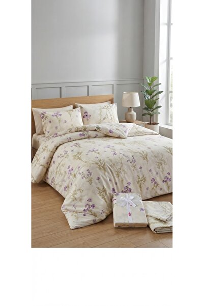 Generic Brand Kristal Botanika Purple Floral Patterned 100% Cotton Duvet Cove...