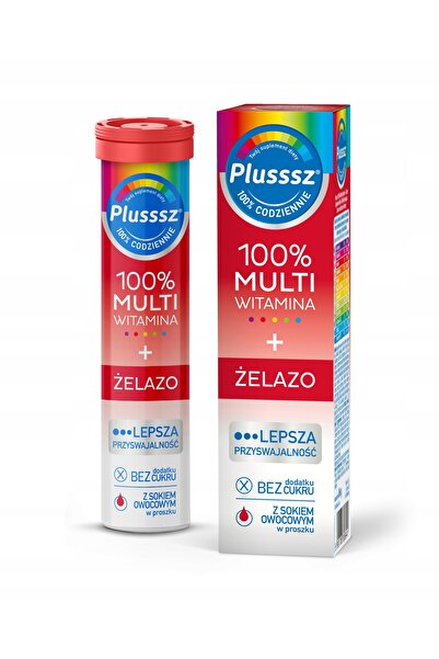 Polski Lek Plusssz 100% Multivitamine + Fier 20 Comprimate Cutie de carton