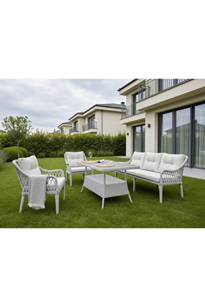 Tu Tienda KAŞ ALÜMİNYUM 3+1+1+MASA(80*140) RATTAN BAHÇE BALKON MUTFAK TAKIMI,...