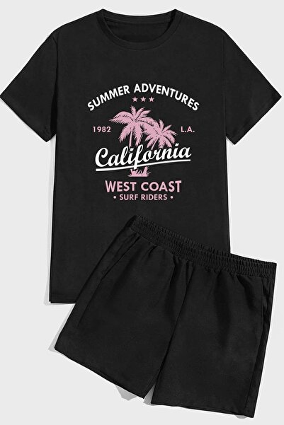 uyguntarz California Print Print Shorts Set