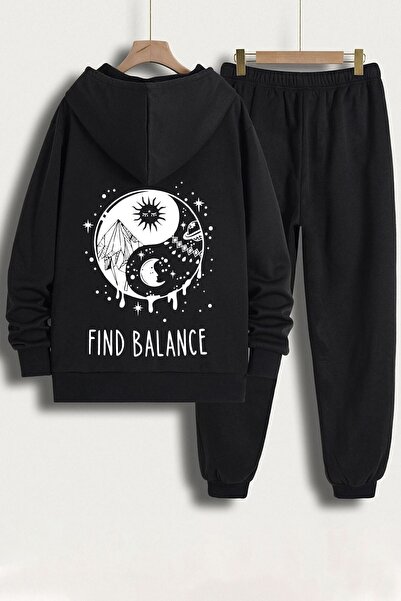 uyguntarz Σετ φόρμας στάμπας Unisex Yin & Yang
