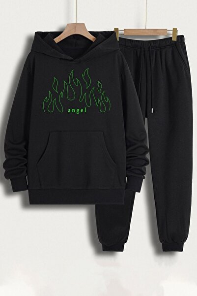 uyguntarz Σετ φόρμας Unisex Green Angel με στάμπα