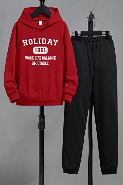uyguntarz Holiday Printed Boys - Girls Comfortable Tracksuit Set