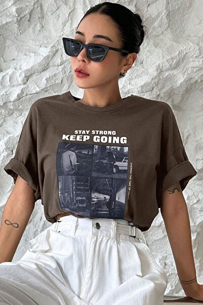 uyguntarz Unisex KeepGoing Printed Design T-shirt