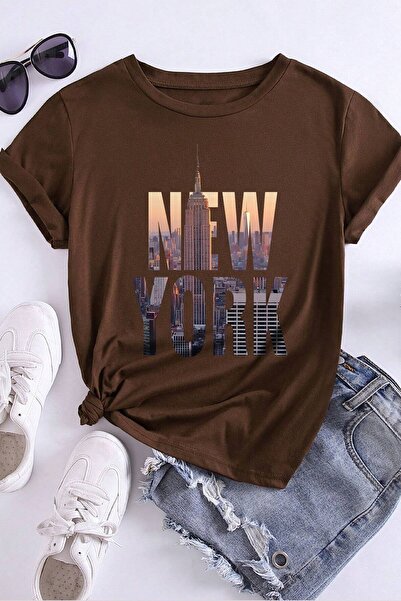 uyguntarz Unisex New York Printed Oversize T-shirt