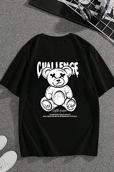 uyguntarz Unisex Chalenge Back Printed Design T-shirt