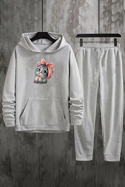 uyguntarz Unisex Cute Cat Tracksuit Set