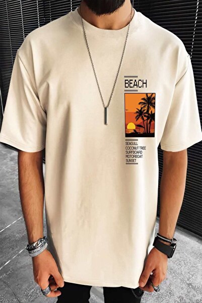 uyguntarz Men's Beach Printed Oversize Tshirt