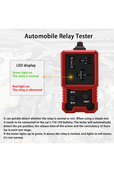 Choice black 12V Automatic Relay Tester - Suitable for 4-Pin and 5-Pin Relays...