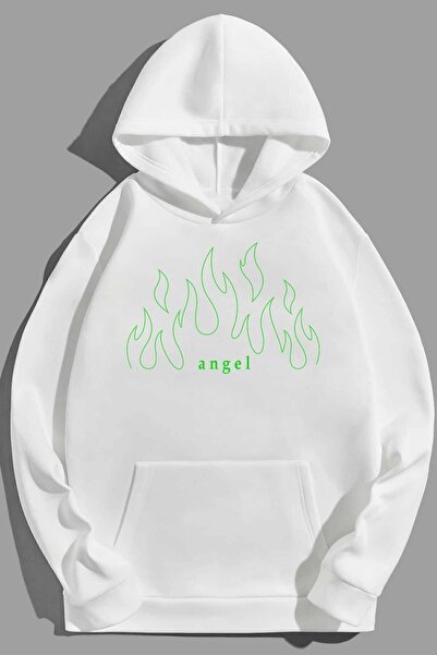 uyguntarz سويت شيرت Green Angel Fire للجنسين