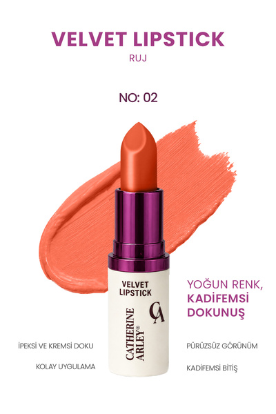 Catherine Arley VELVET LIPSTICK RUJ NO 02