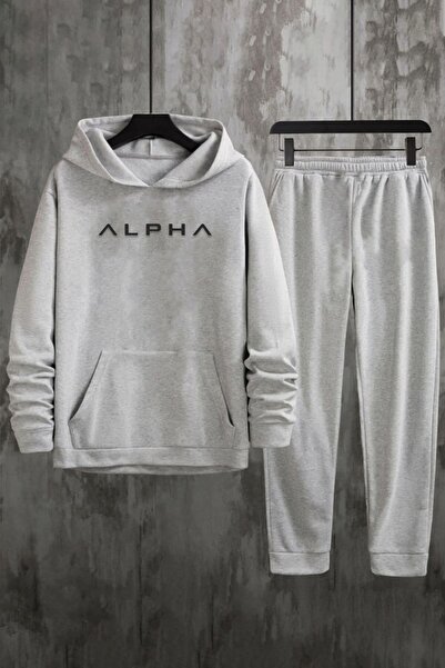 uyguntarz Unisex Alpha Printed Tracksuit Set